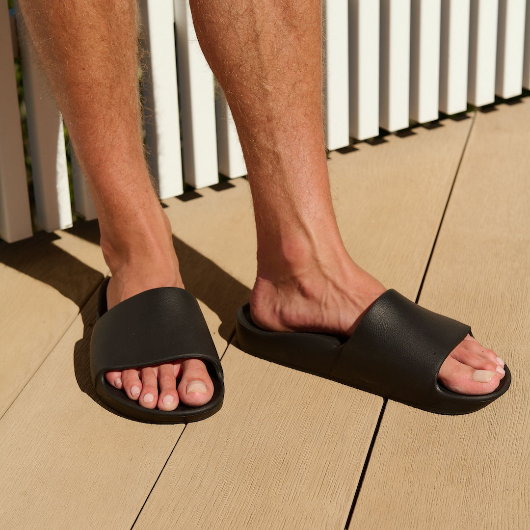 Black Classic Arch Support Slides