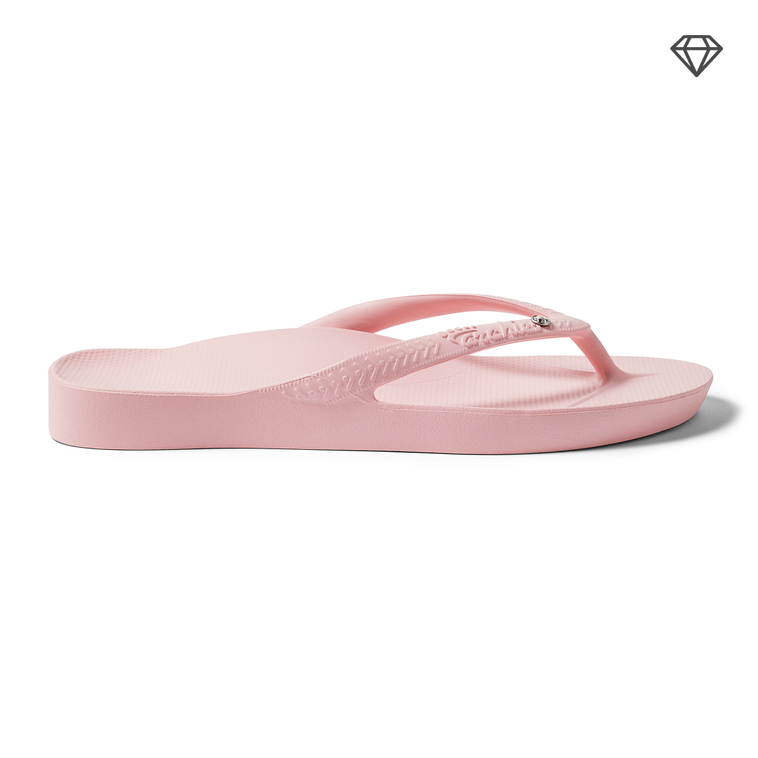 Pink Crystal Arch Support Flip-Flops